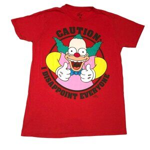 SIMPSONS KRUSTY THE CLOWN T SHIRT SIZE S RED I DISAPPOINT EVERYONE COTTON MENS